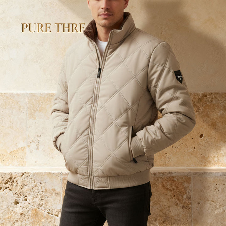 Men's Diamond-Stitch Insulated Winter Jacket – Ultra-Durable, Cozy Jacket