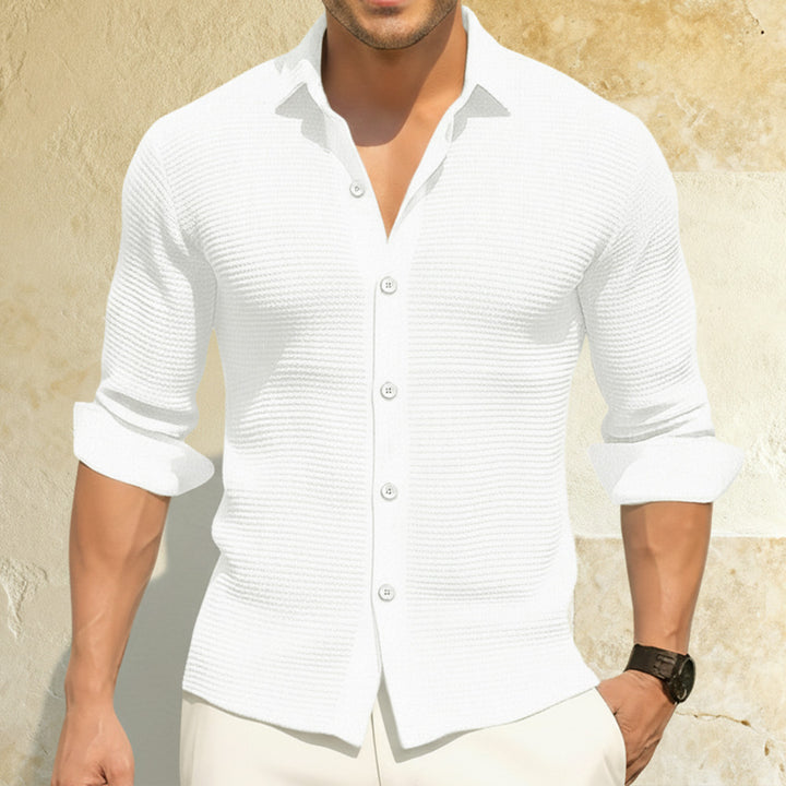Classic Waffle Textured Cotton Shirt – Breathable , Knit, Cotton Shirt