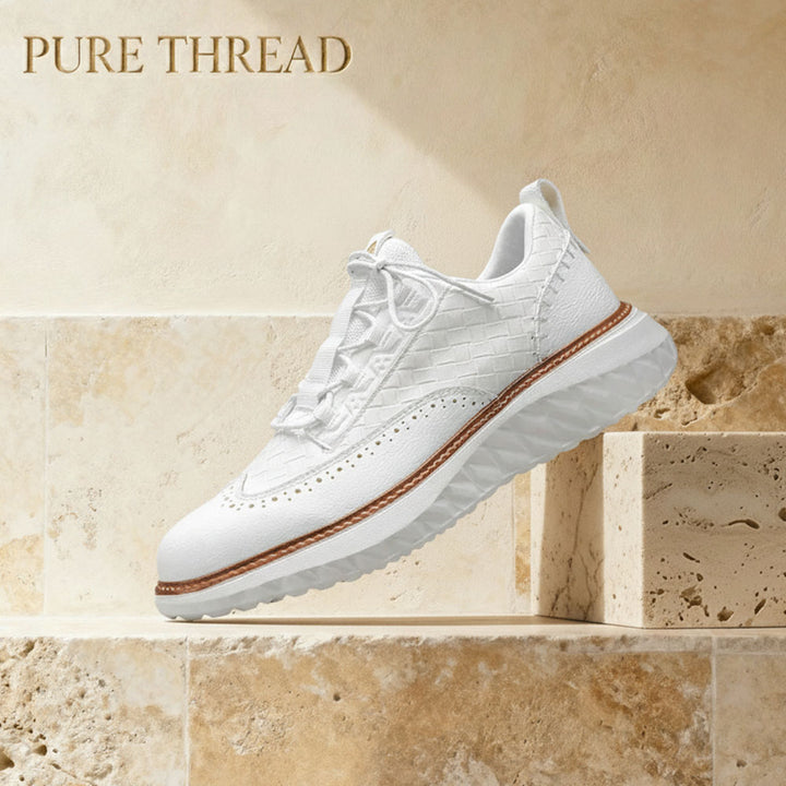 Men's Ultra-Durable Leather Sneakers – Flexible Sole, Comfortable Fit Shoes