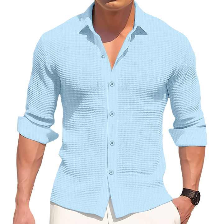 Classic Waffle Textured Cotton Shirt – Breathable , Knit, Cotton Shirt