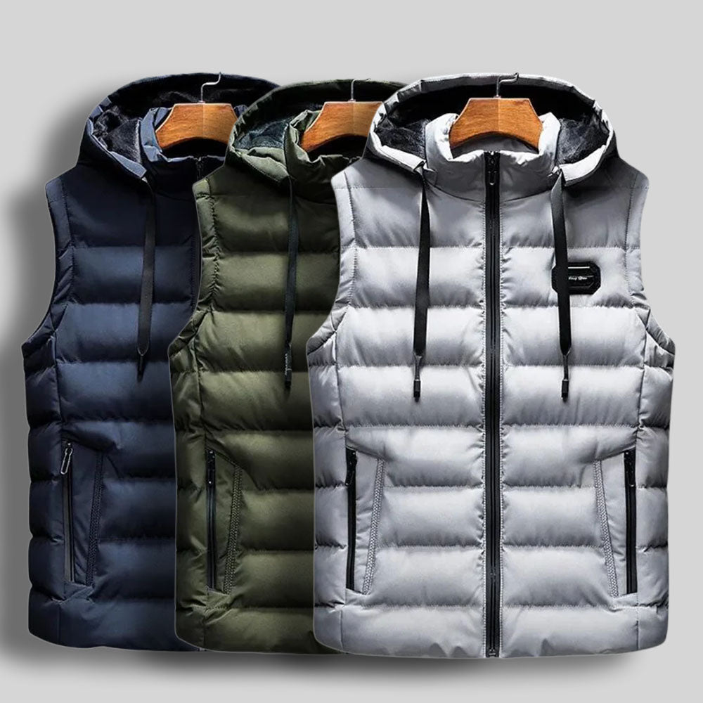 Men's Insulated Puffer Hooded Vest – Lightweight, Ultra-Durable Jacket