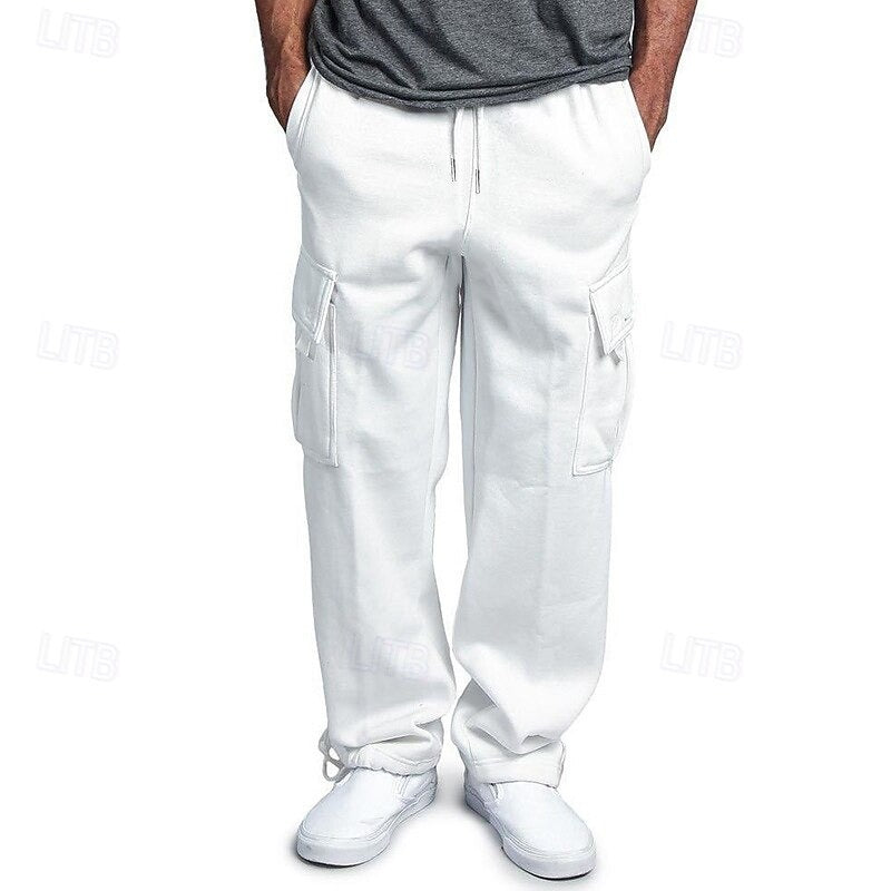 Men’s Ultra-Soft Fleece Cargo Joggers – Multiple Pockets, Relaxed Fit Daily Wear Joggers