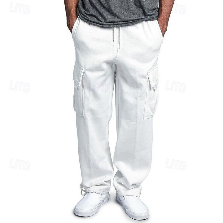 Men’s Ultra-Soft Fleece Cargo Joggers – Multiple Pockets, Relaxed Fit Daily Wear Joggers