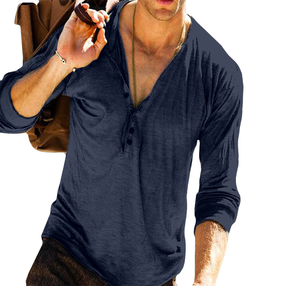 Men’s Premium Cotton Blend Henley T-Shirt – Lightweight, Breathable, Ultra-soft Tee