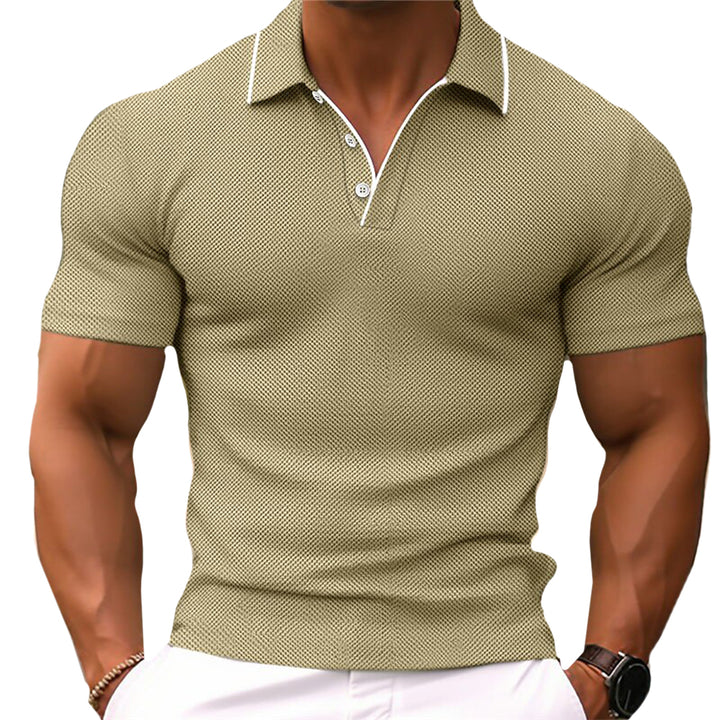Men’s Slim Fit Knit Polo Shirt – Short Sleeve, Breathable fabric