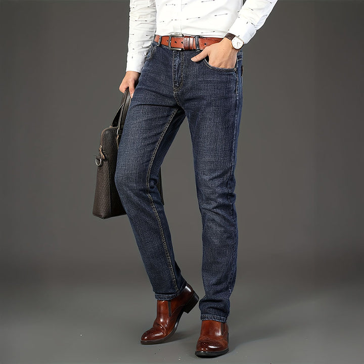 Men’s Classic Straight-Fit Cotton Jeans – Durable, Comfortable Dailywear Denim