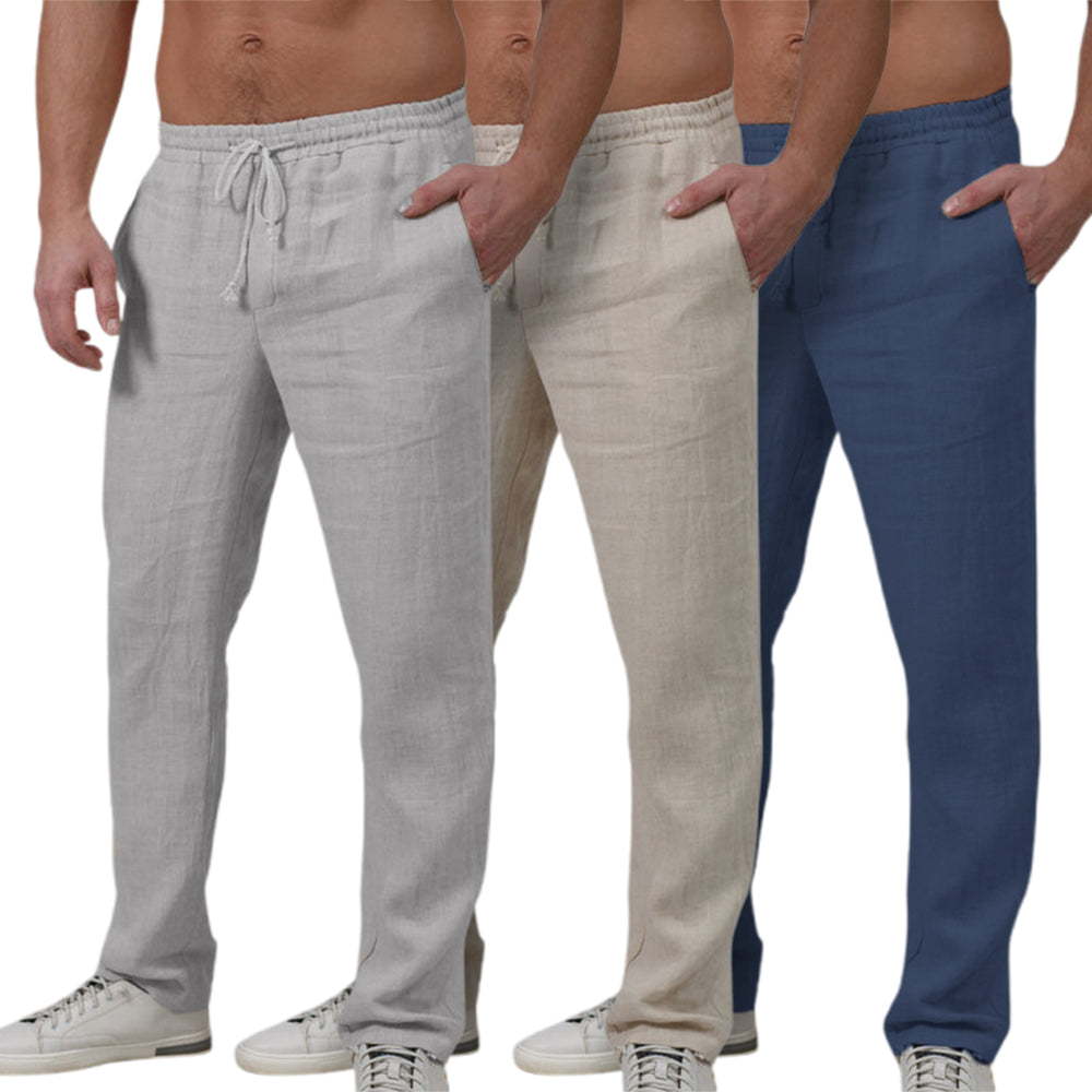 Men’s Classic Cotton-Linen Joggers – Lightweight, Breathable, Relaxed Fit Trousers