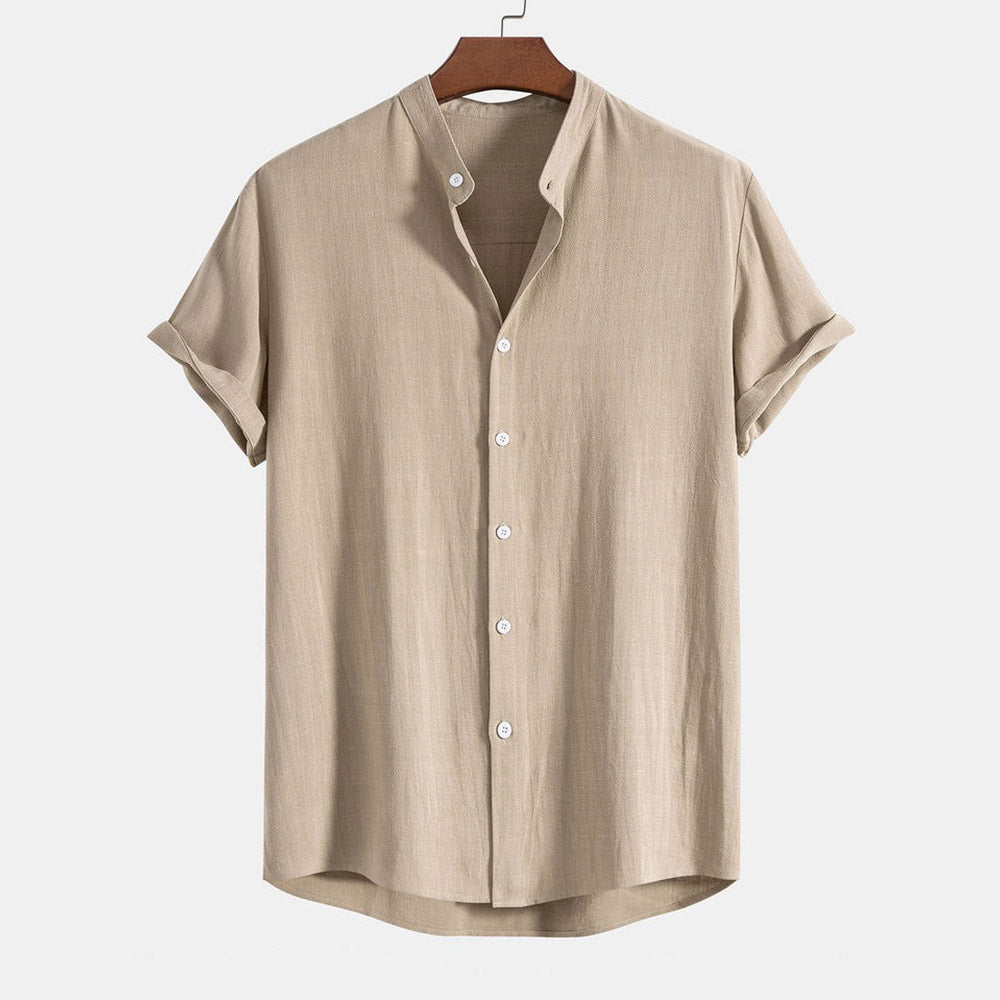 Men's Classic Linen Short Sleeve Shirt – Ultra-Soft, Button-Down Shirt