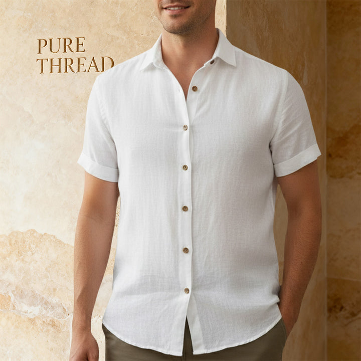 Men's 100% Pure Cotton Button-down Shirt – Ultra-Soft, Lightweight Everyday Shirt