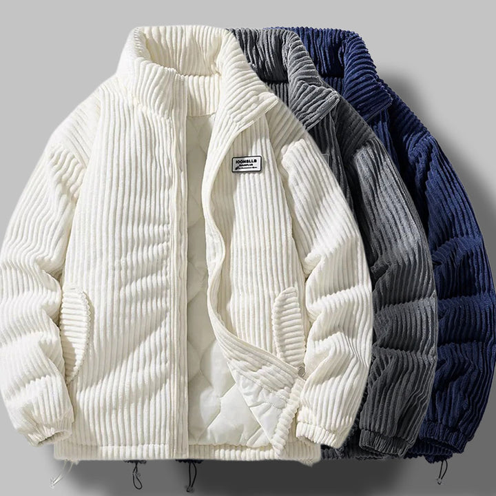 Men's Quilted Corduroy Thermal Jacket – Insulated Interior, Durable Jacket