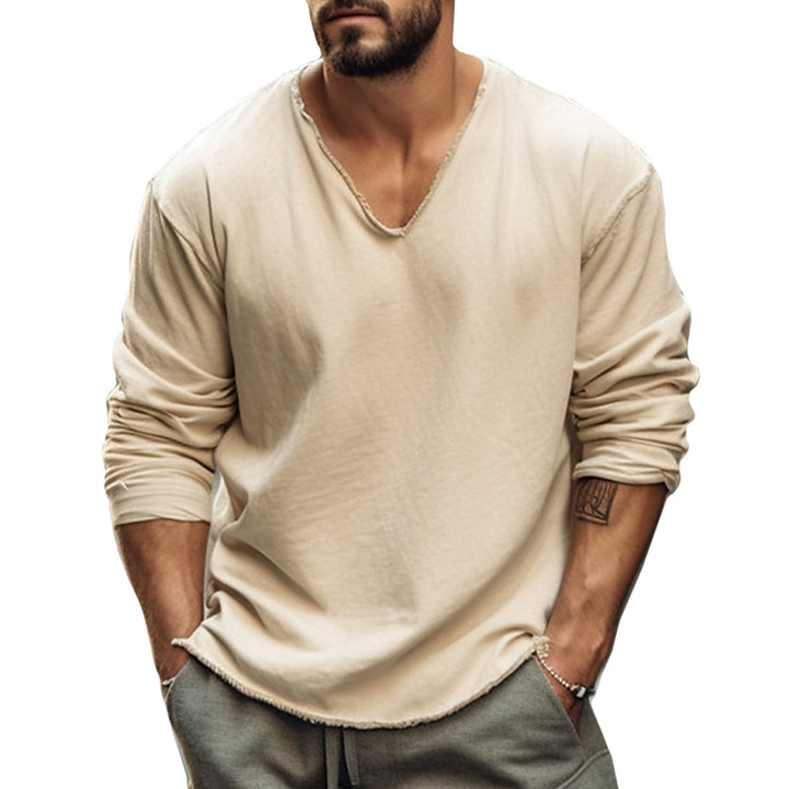 Ultra-Soft Long Sleeve Shirt for Men – Comfortable fit, Raw Neck Shirt