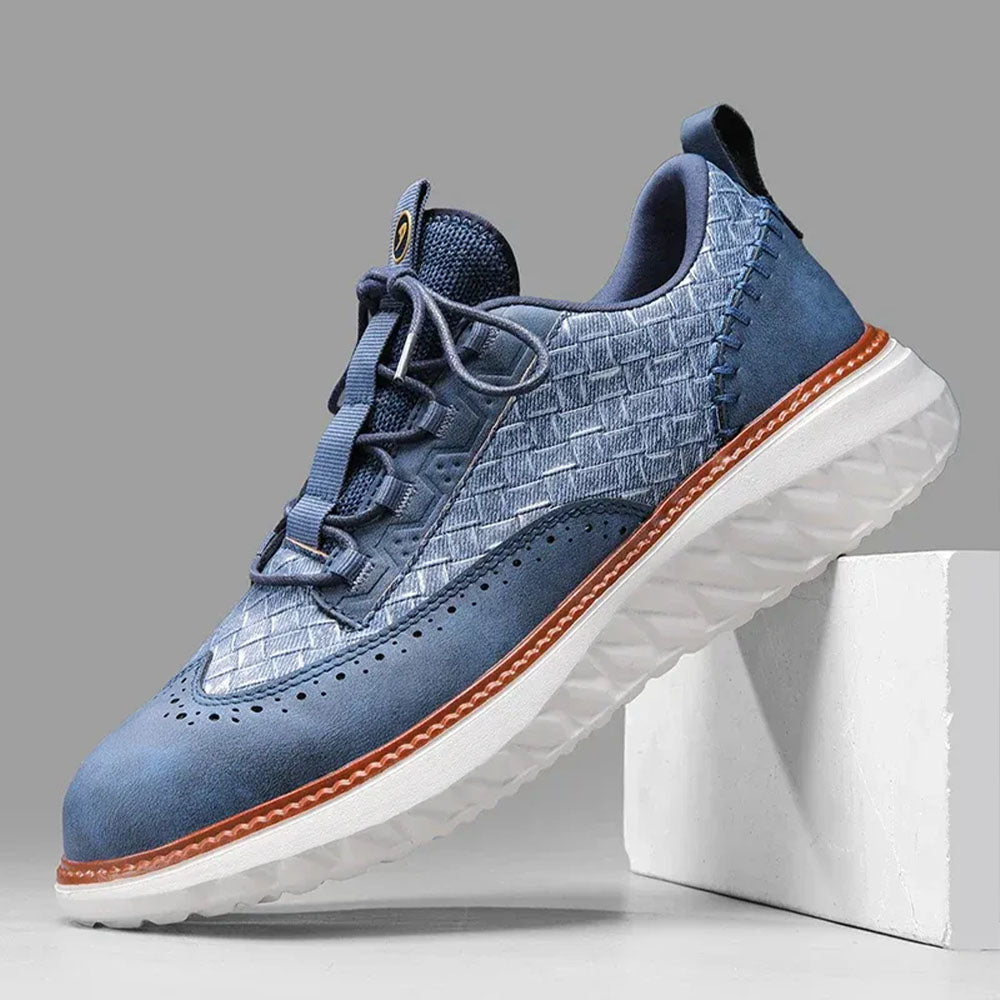 Men's Ultra-Durable Leather Sneakers – Flexible Sole, Comfortable Fit Shoes