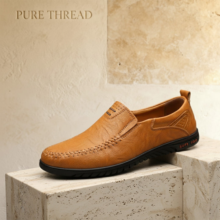 Hand Crafted Casual Leather Loafers – Flexible Sole, Durable Shoes