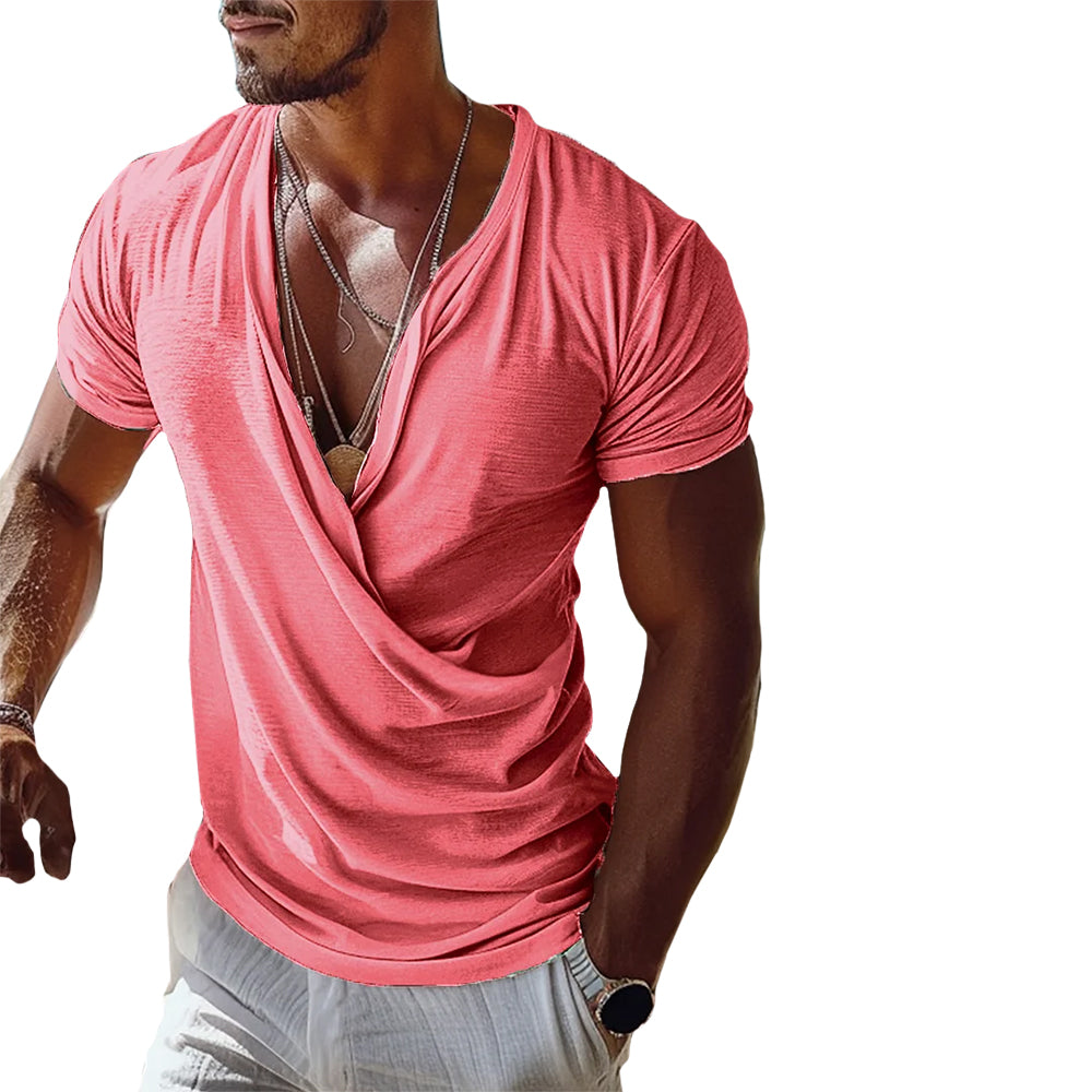 Men's Ultra-Light Drape Neck T-Shirt – Super Smooth, Relaxed Tee
