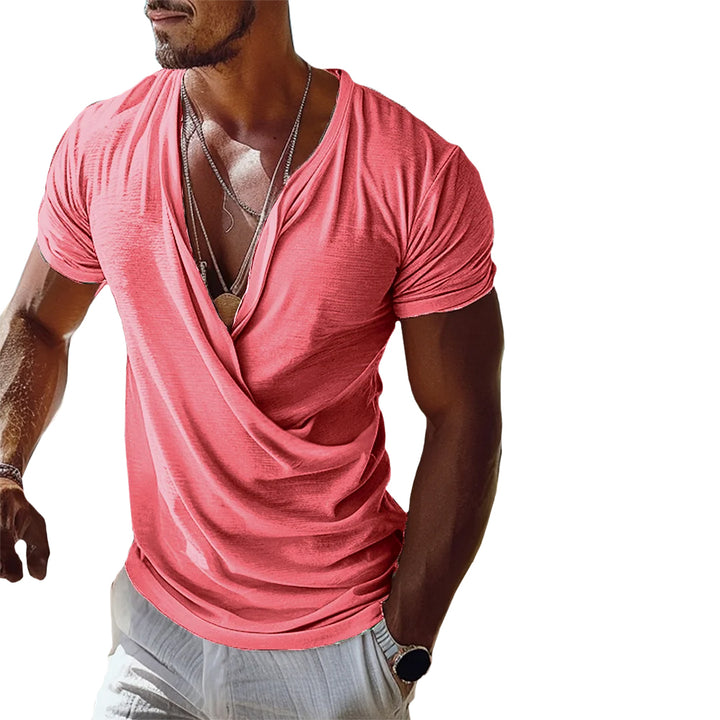 Men's Ultra-Light Drape Neck T-Shirt – Super Smooth, Relaxed Tee
