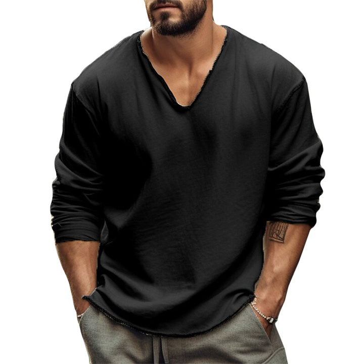 Ultra-Soft Long Sleeve Shirt for Men – Comfortable fit, Raw Neck Shirt