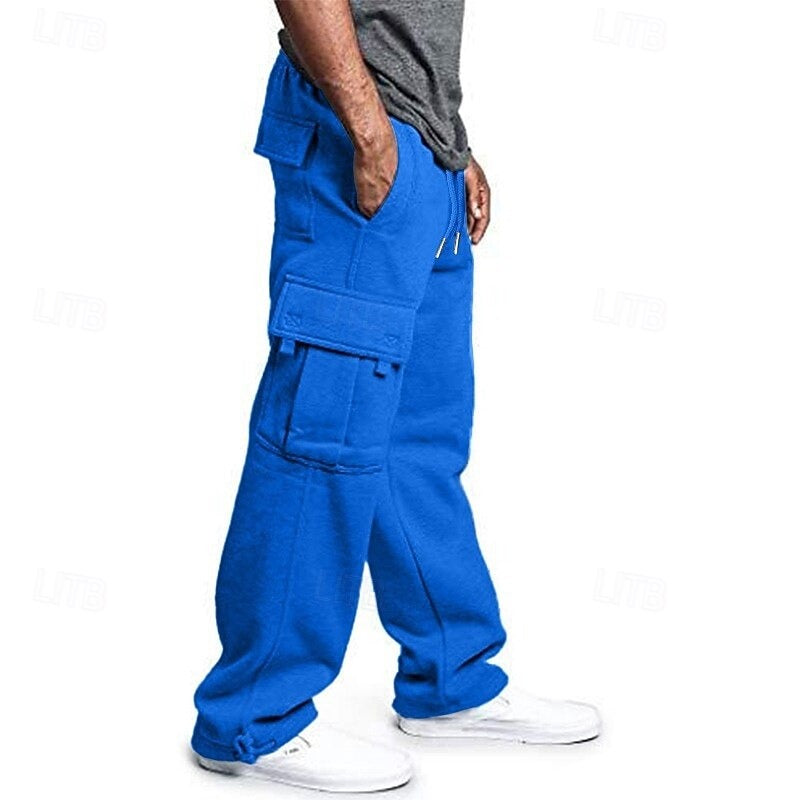 Men’s Ultra-Soft Fleece Cargo Joggers – Multiple Pockets, Relaxed Fit Daily Wear Joggers