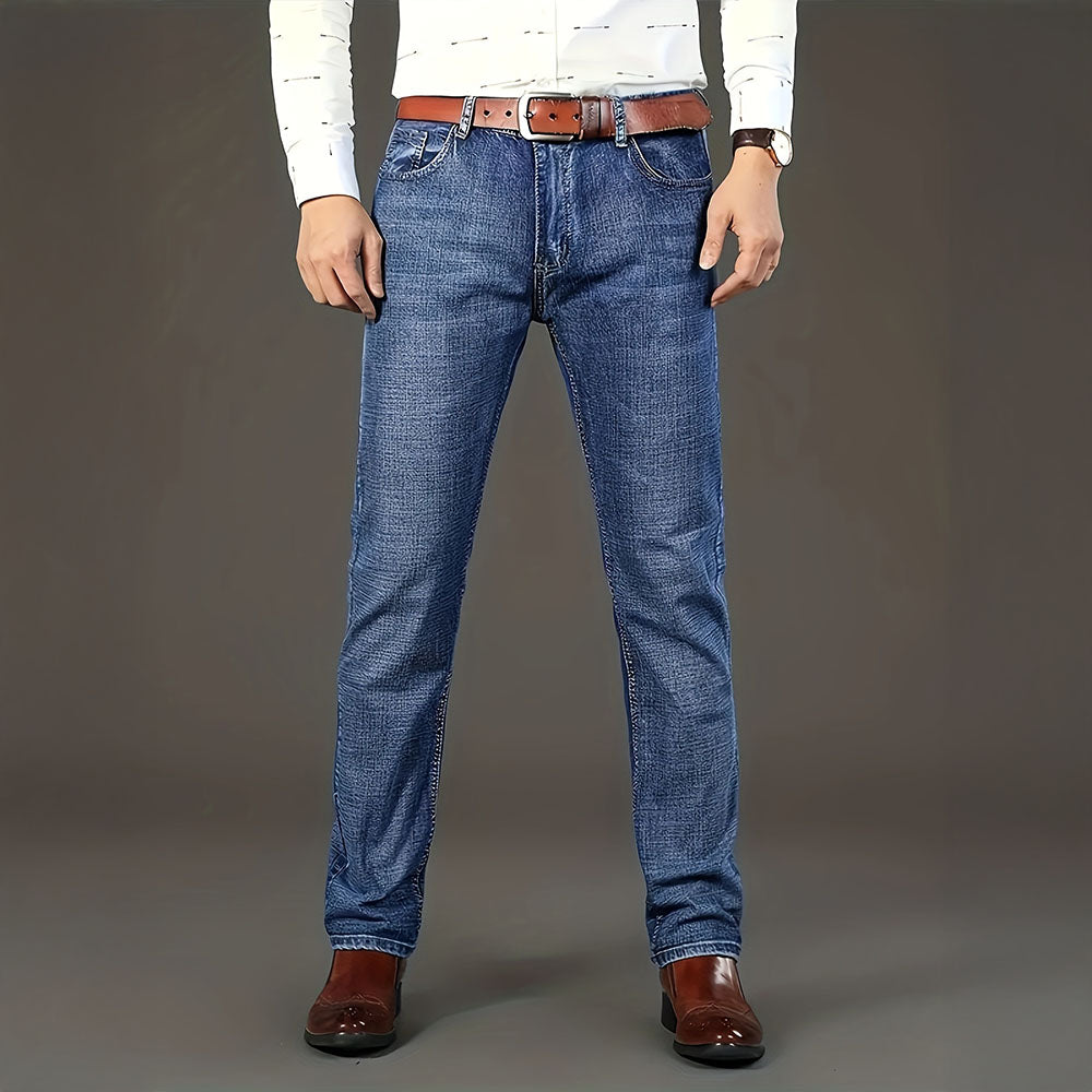 Men’s Classic Straight-Fit Cotton Jeans – Durable, Comfortable Dailywear Denim