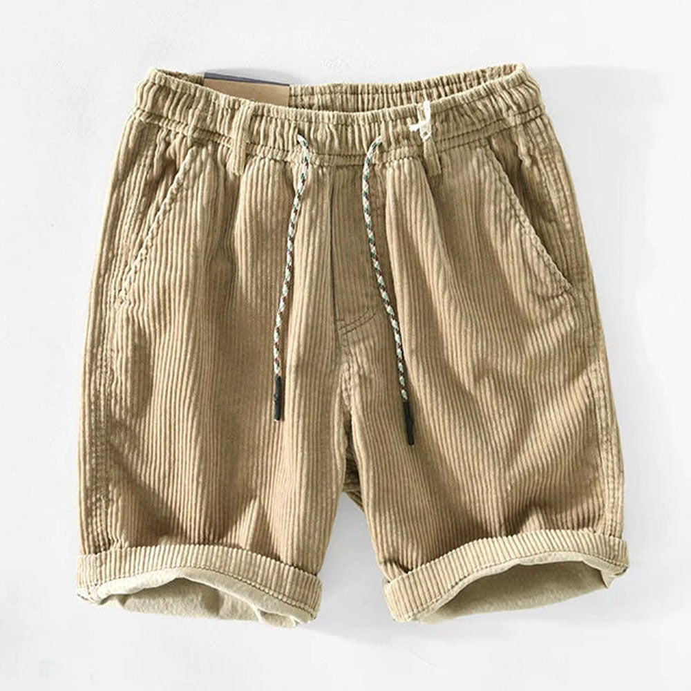 Men's Corduroy Cotton Shorts  – Textured Fabric, Lightweight Shorts
