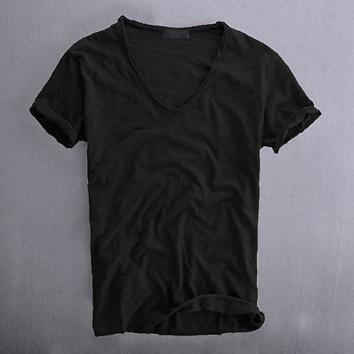 Men’s 100% Cotton V-Neck T-Shirt – Lightweight Breathable Tee