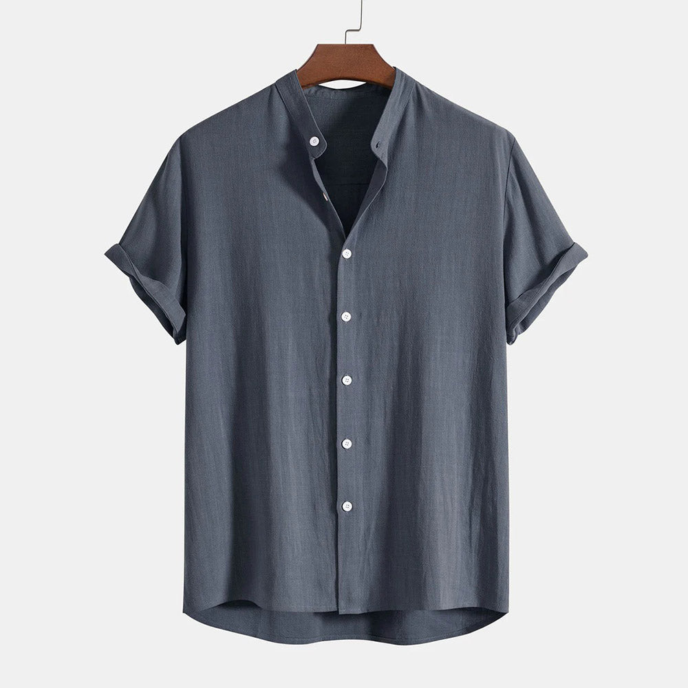 Men's Classic Linen Short Sleeve Shirt – Ultra-Soft, Button-Down Shirt