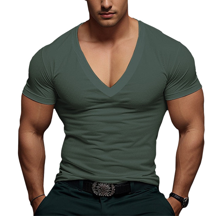 Men's Deep V-neck Tee– Lightweight top, Ultra-soft, Slim-fit Shirt