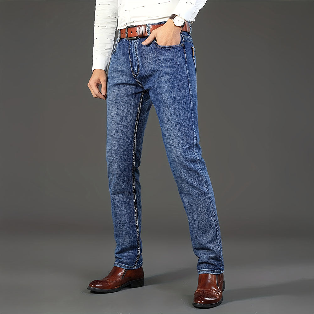 Men’s Classic Straight-Fit Cotton Jeans – Durable, Comfortable Dailywear Denim