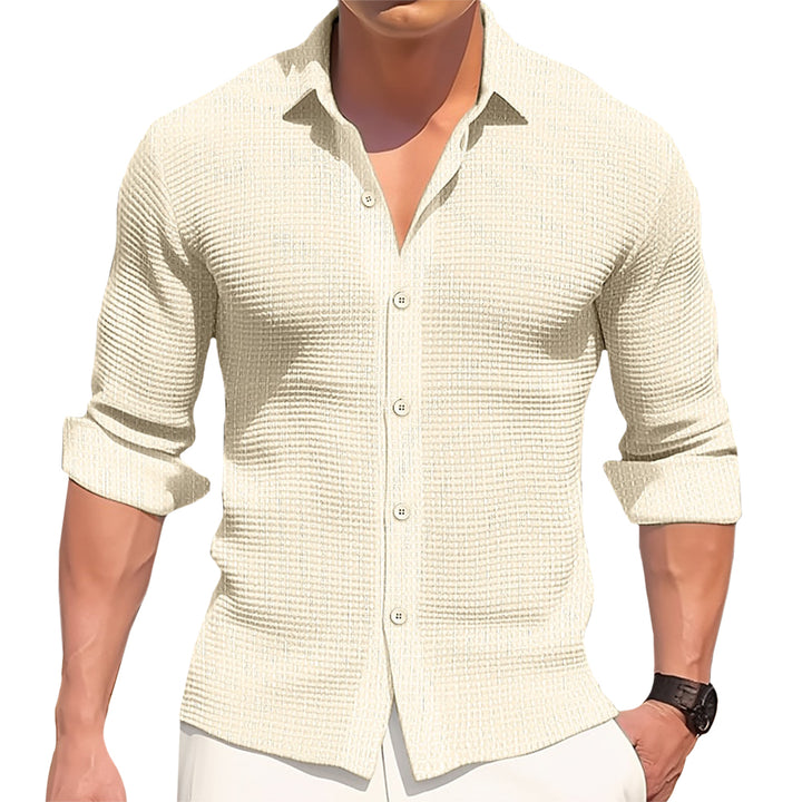 Classic Waffle Textured Cotton Shirt – Breathable , Knit, Cotton Shirt