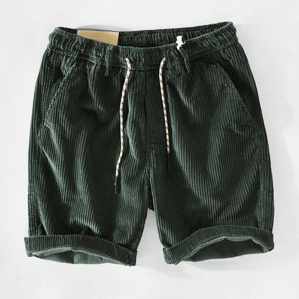 Men's Corduroy Cotton Shorts  – Textured Fabric, Lightweight Shorts