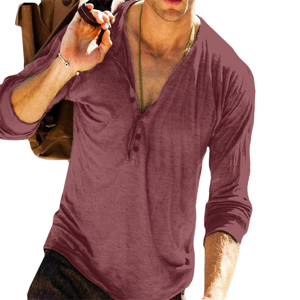 Men’s Premium Cotton Blend Henley T-Shirt – Lightweight, Breathable, Ultra-soft Tee