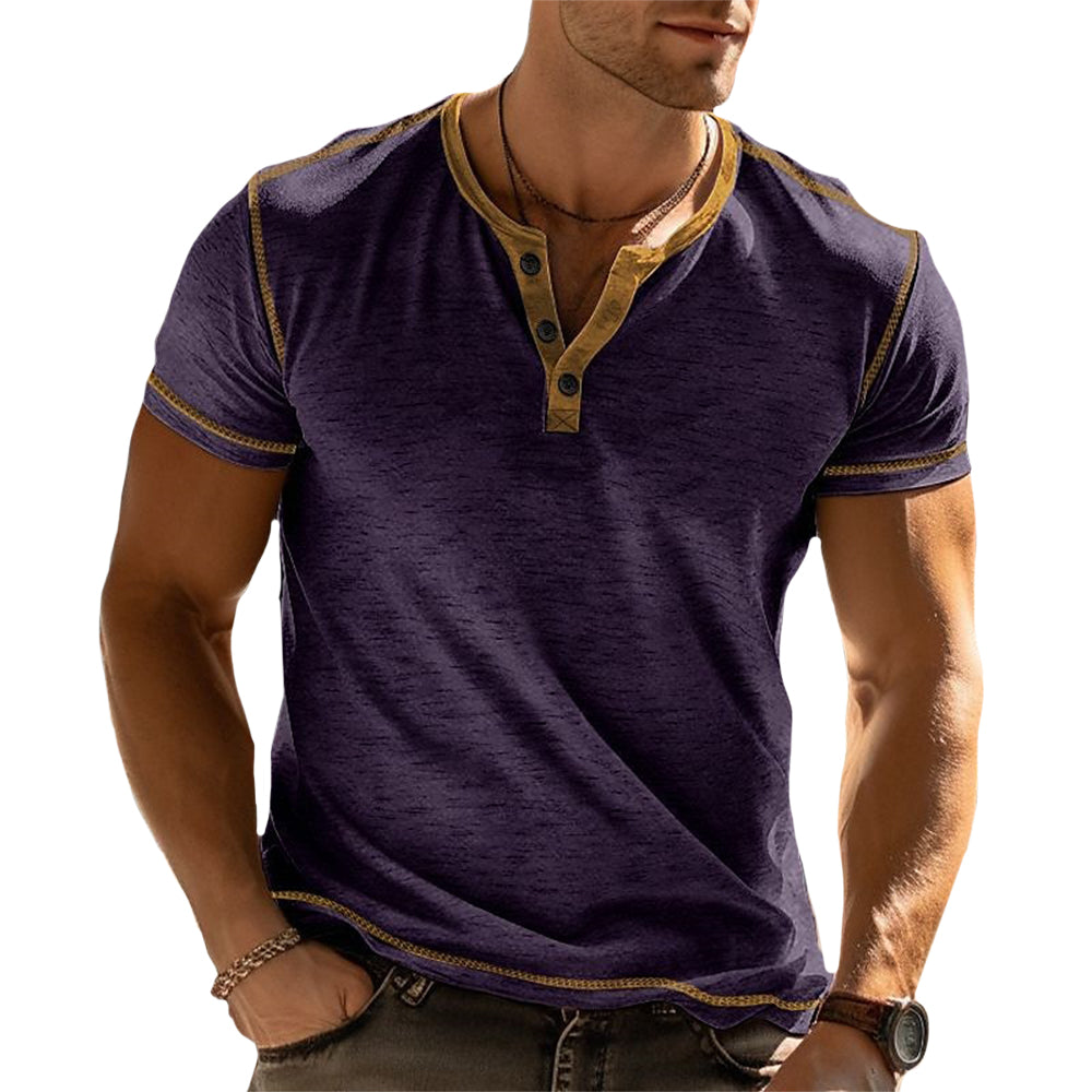 Men's Henley Slim-Fit Tee – Breathable, Ultra-soft T-shirt