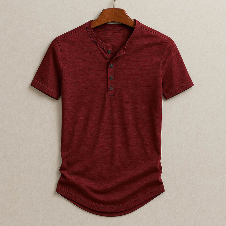 Classic Short Sleeve Henley T-Shirt – Textured, Comfortable Tee