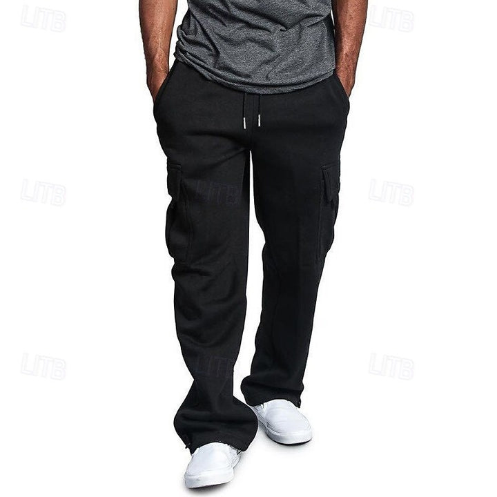 Men’s Ultra-Soft Fleece Cargo Joggers – Multiple Pockets, Relaxed Fit Daily Wear Joggers