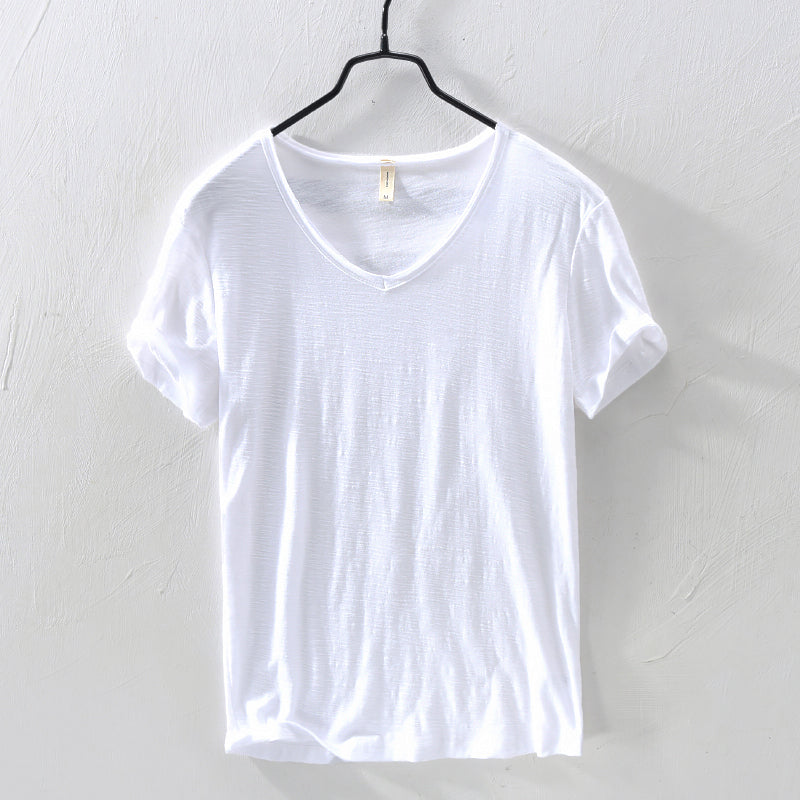 Men’s 100% Cotton V-Neck T-Shirt – Ultra-Soft, Lightweight, Breathable Tee