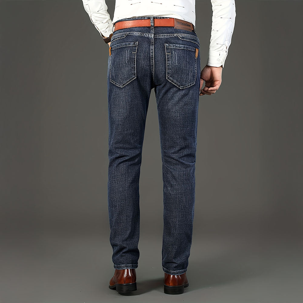 Men’s Classic Straight-Fit Cotton Jeans – Durable, Comfortable Dailywear Denim