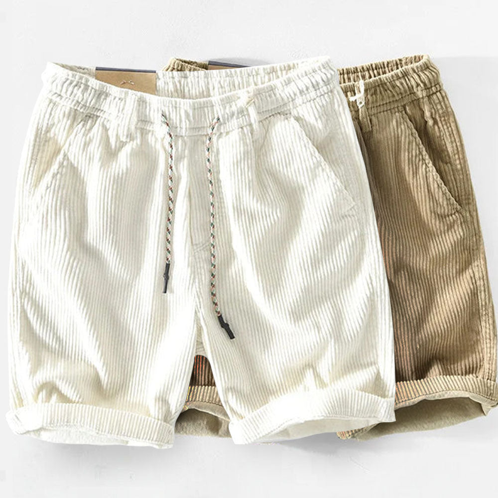Men's Corduroy Cotton Shorts  – Textured Fabric, Lightweight Shorts