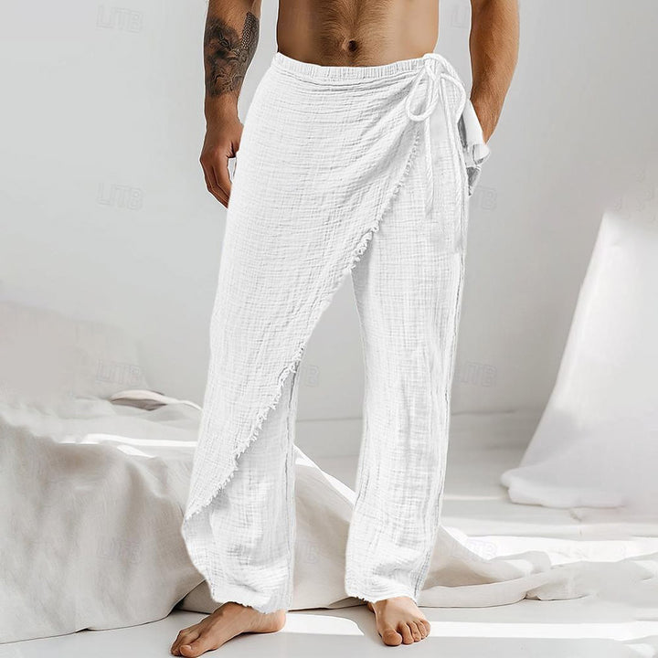 Men’s Linen Wrap Lounge Pants – Ultra-Soft, Cotton-Linen Trousers