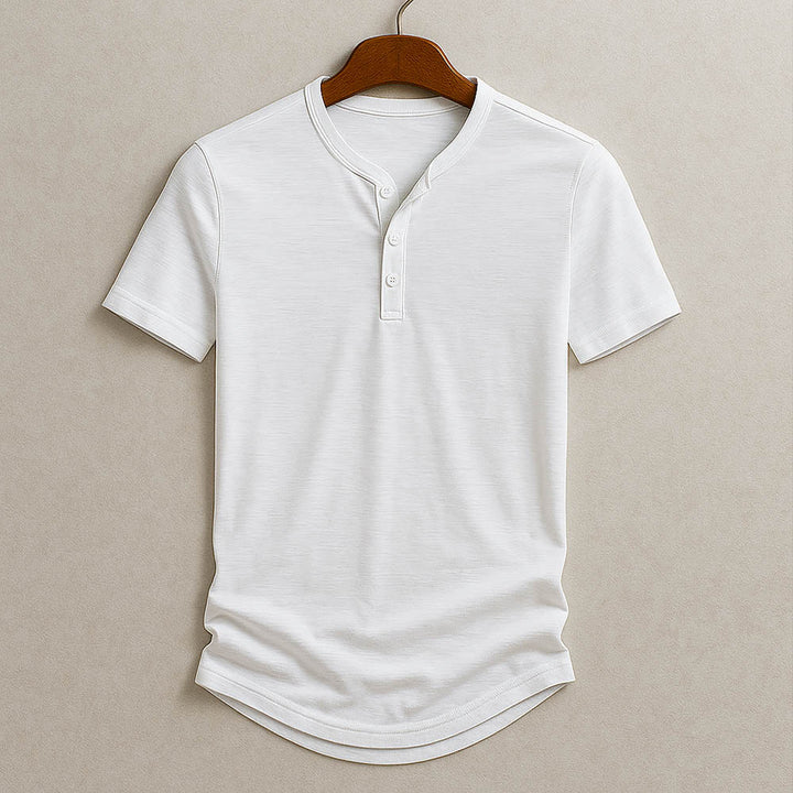 Classic Short Sleeve Henley T-Shirt – Textured, Comfortable Tee