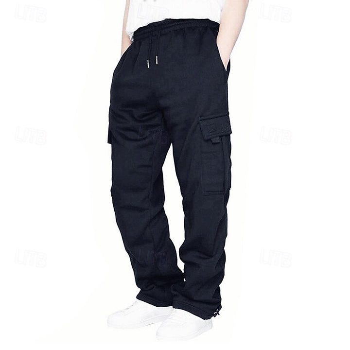 Men’s Ultra-Soft Fleece Cargo Joggers – Multiple Pockets, Relaxed Fit Daily Wear Joggers