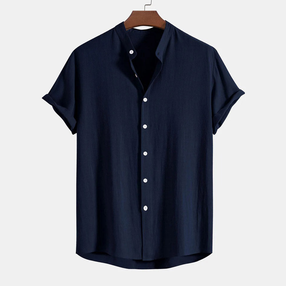 Men's Classic Linen Short Sleeve Shirt – Ultra-Soft, Button-Down Shirt