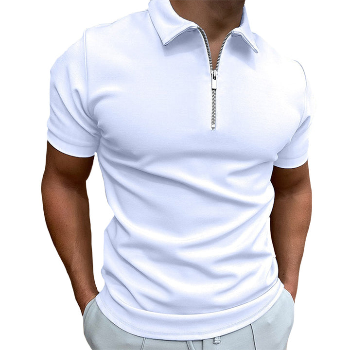 Men’s Classic Zip-Collar Polo – Ultra-Smooth, Lightweight, Slim-Fit Tee