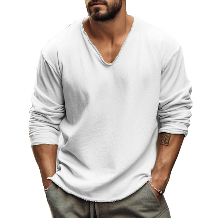 Ultra-Soft Long Sleeve Shirt for Men – Comfortable fit, Raw Neck Shirt