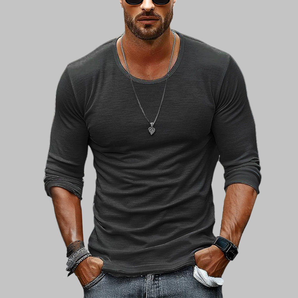 Classic Slim Fit Long Sleeve Tee – Lightweight & Breatbable Dailywear Tshirt