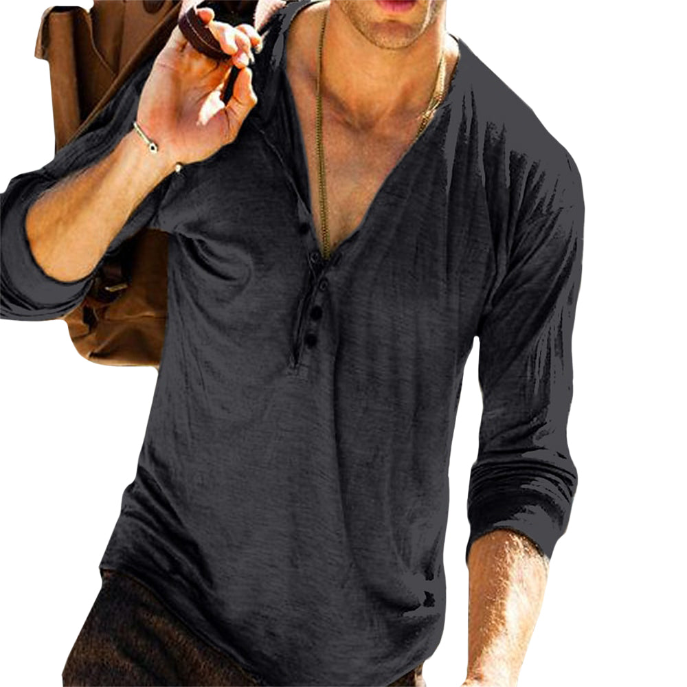 Men’s Premium Cotton Blend Henley T-Shirt – Lightweight, Breathable, Ultra-soft Tee