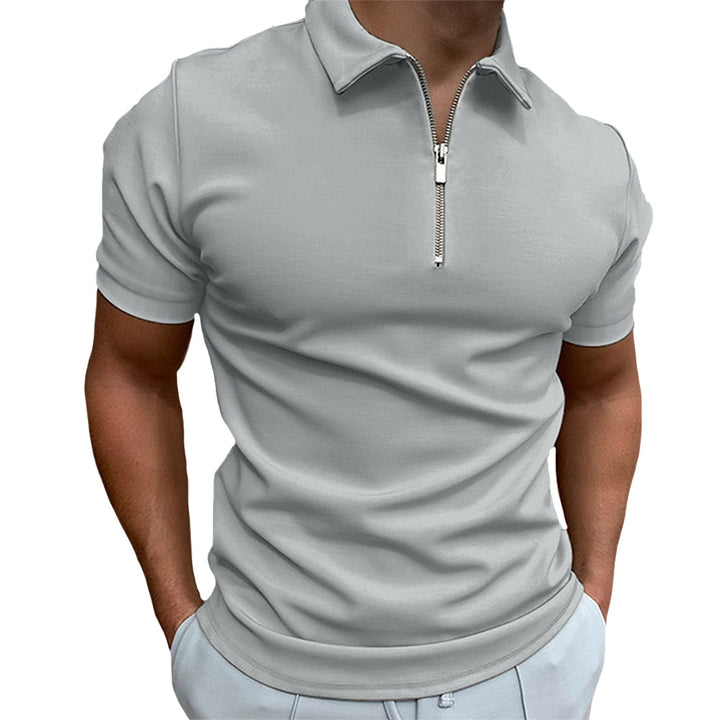 Men’s Classic Zip-Collar Polo – Ultra-Smooth, Lightweight, Slim-Fit Tee