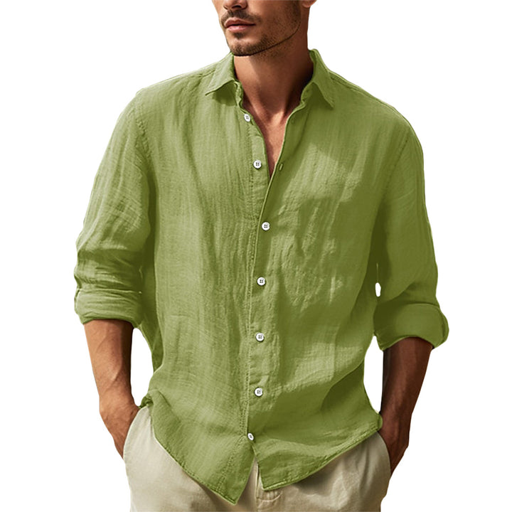 Men’s Premium Linen Long-Sleeve Shirt – Cotton-Linen blend, Ultra-Light Shirt