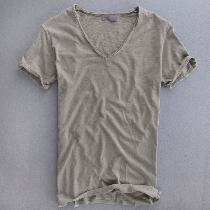 Men’s 100% Cotton V-Neck T-Shirt – Lightweight Breathable Tee