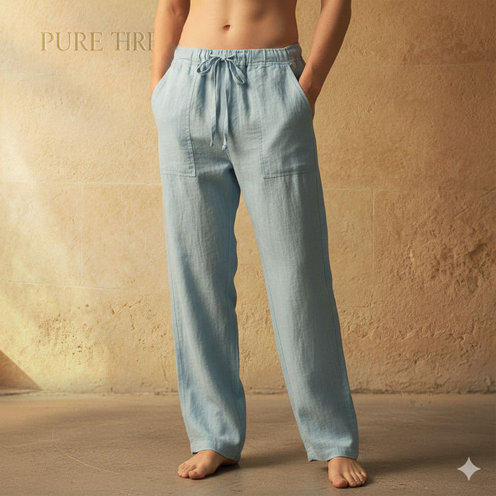 Men’s 100% Pure Cotton Trousers – Lightweight, Relaxed-Fit Everyday Pants