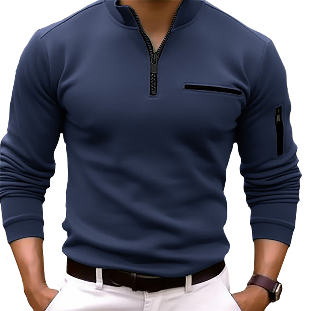Men's Half-Zip Casual Slim-fit T-shirt – Ultra-Smooth, Lightweight Dailywear Tee