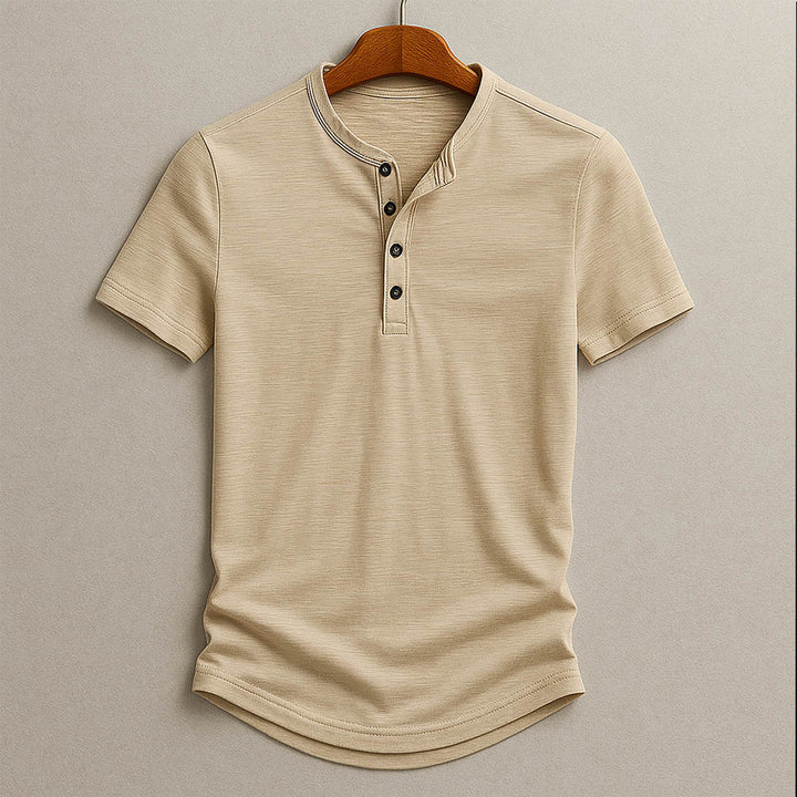 Classic Short Sleeve Henley T-Shirt – Textured, Comfortable Tee